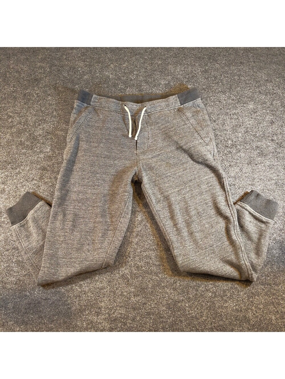 J.Crew Knit Goods Mens Medium Slim Heather Gray Jogger Sweatpants Drawstring